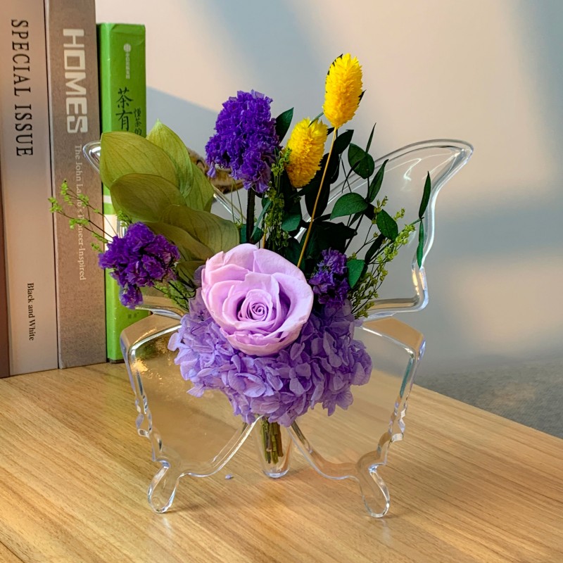 [紫薇]高端设计感永生花摆件手感真花成品花艺套装家居高档花卉CJ