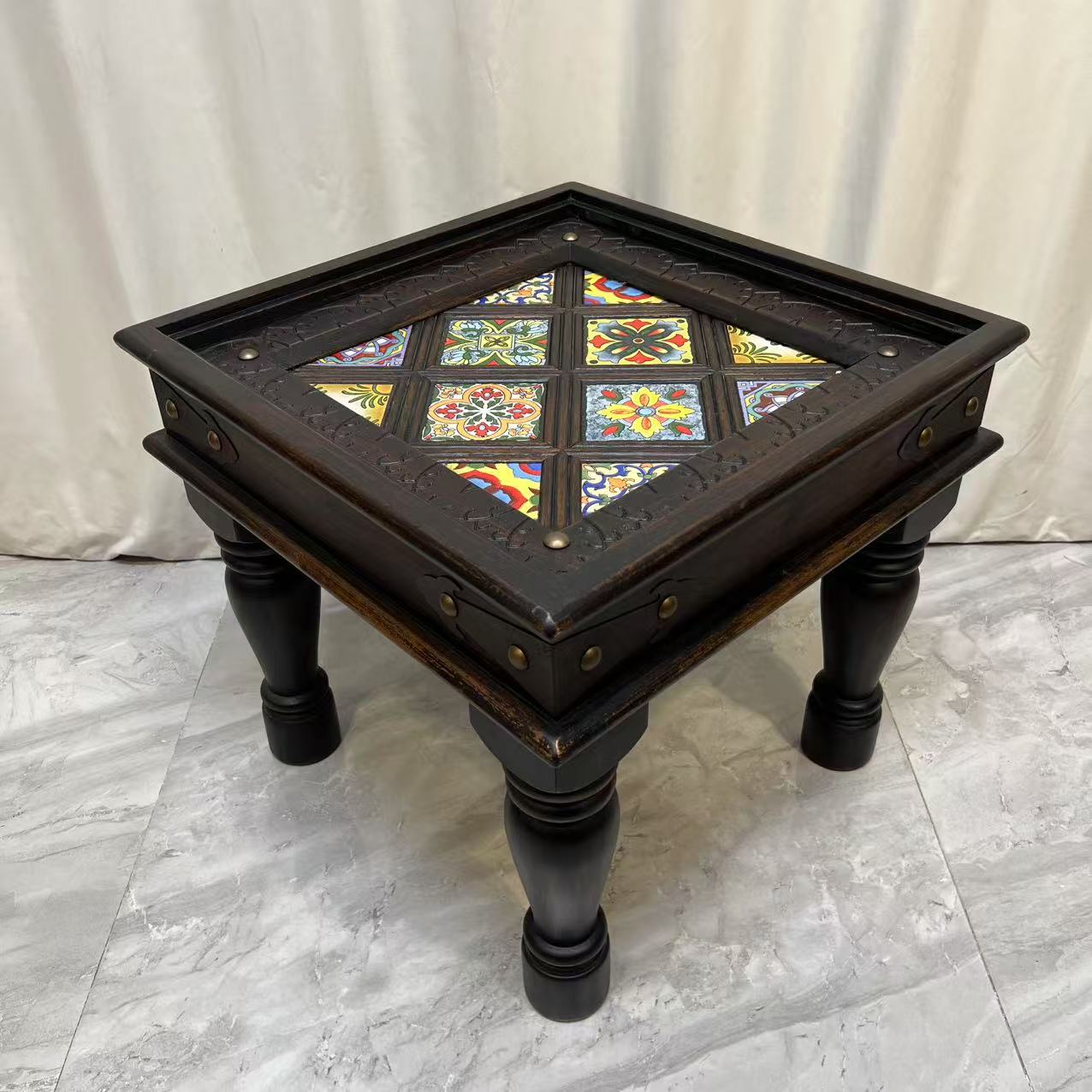 BORCH/博瑞奇 老松木彩瓷小号茶几 09575