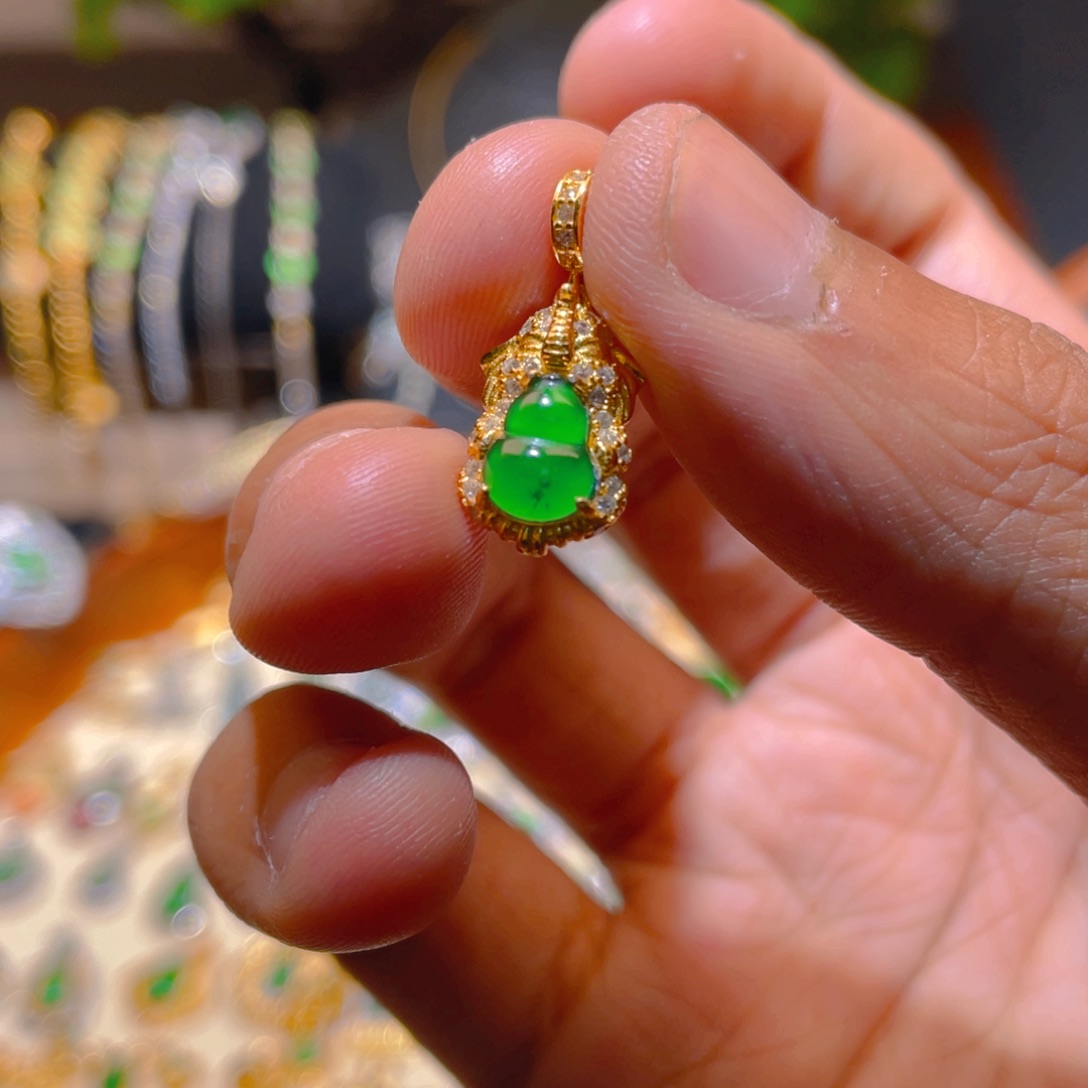 翡翠银S925镶嵌吊坠(不含链)