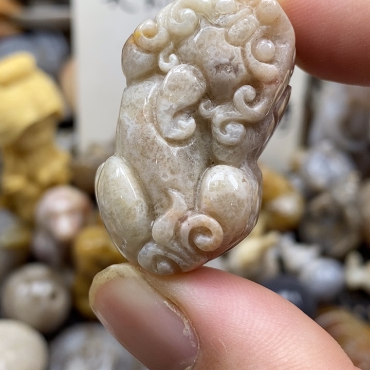 硅化珊瑚（珊瑚玉）未镶嵌颈饰