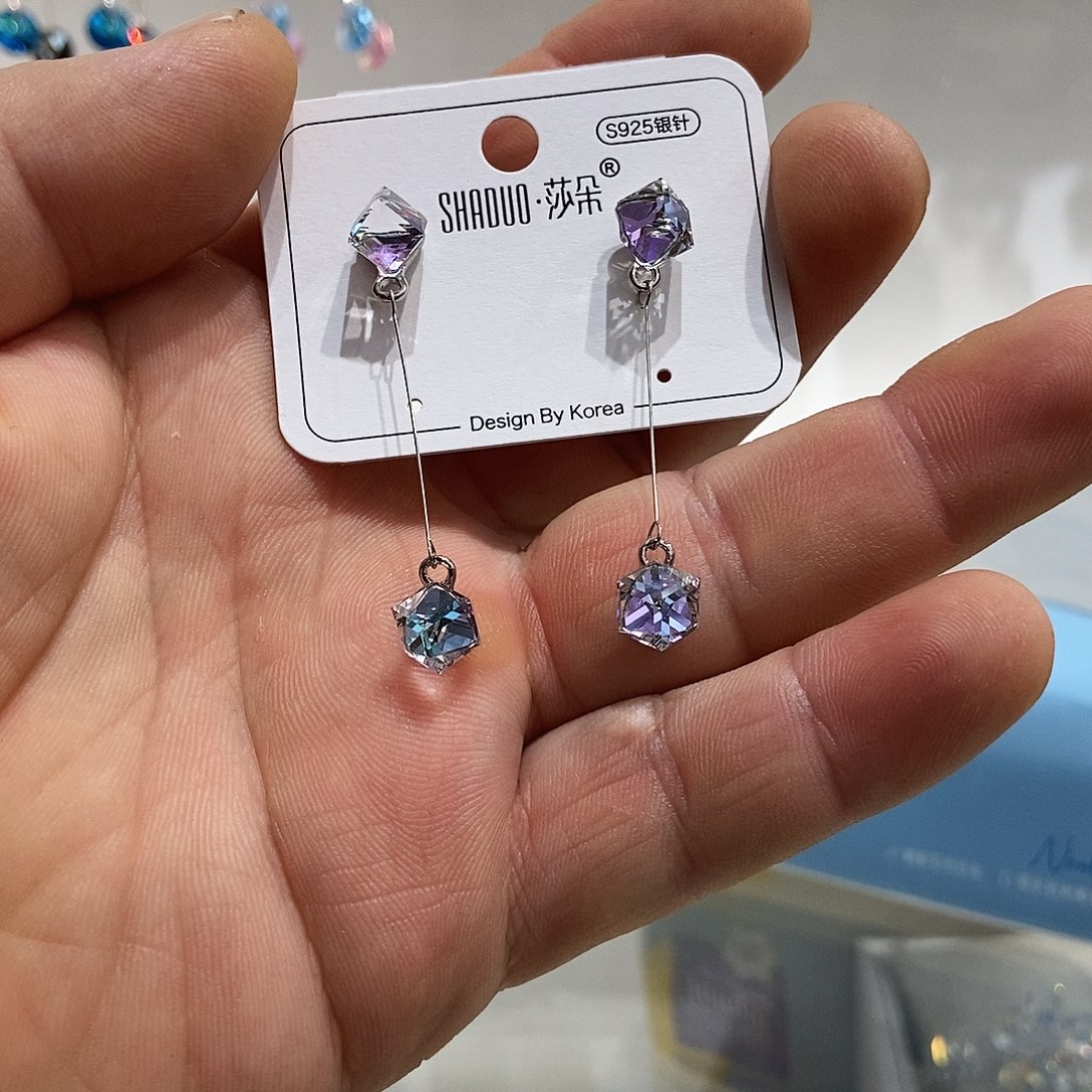 琉璃纯铜合金耳钉