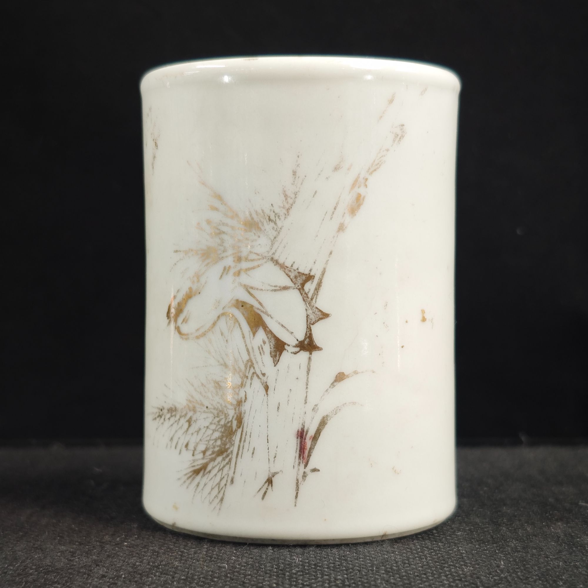 民国    描金陶瓷笔筒古陶瓷DH-0009