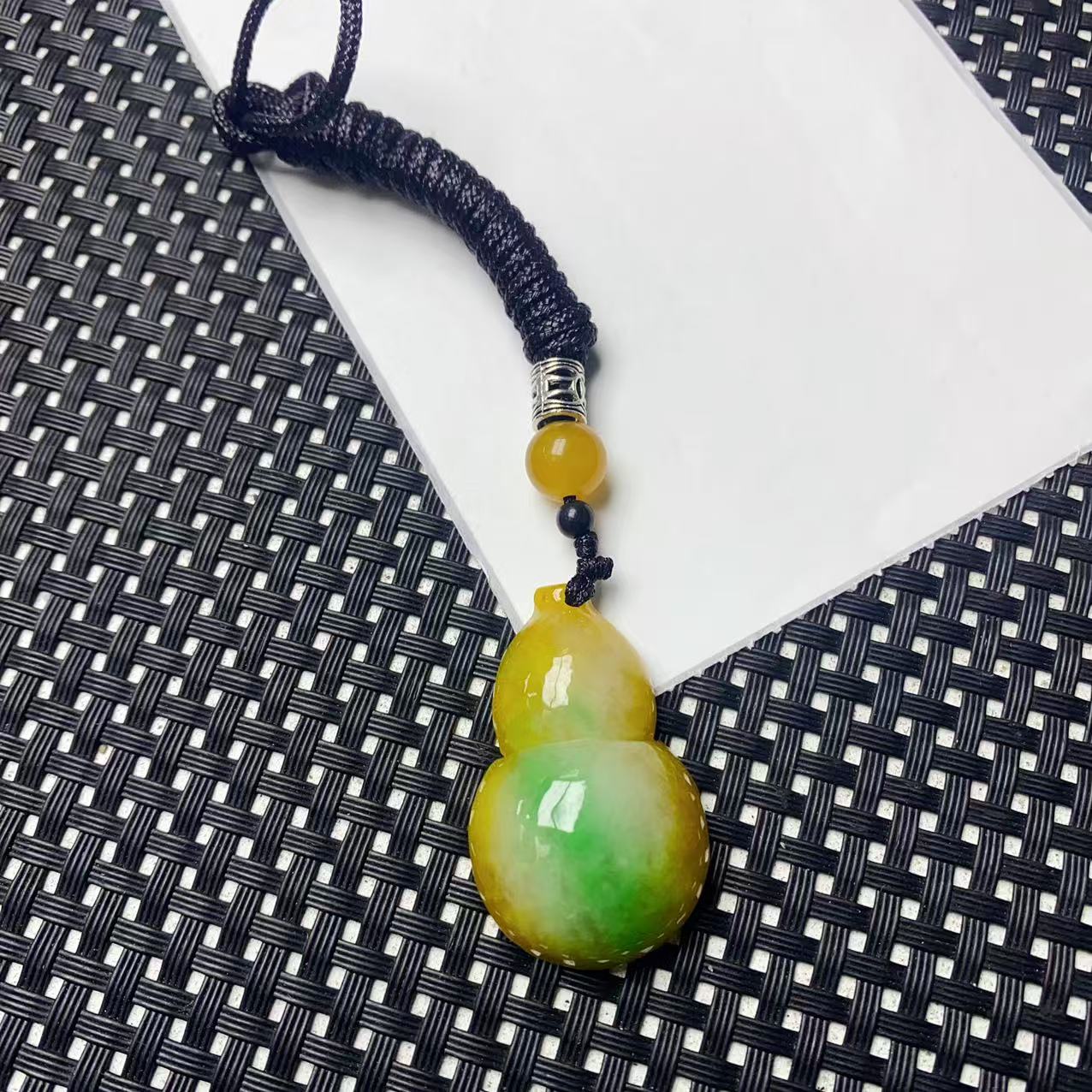 [石矿]A1528黄加绿葫芦项链吊坠