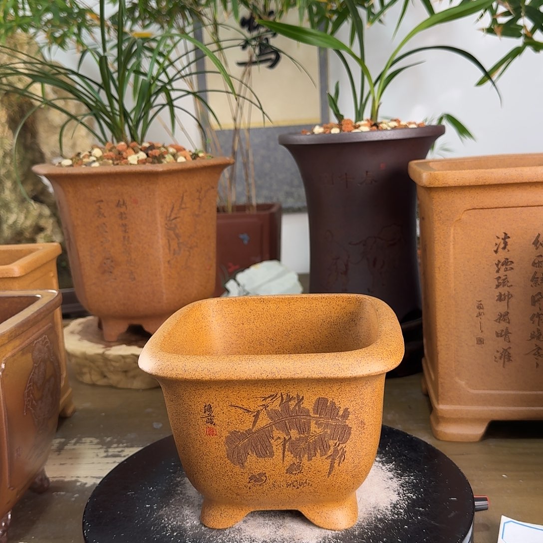 斗***牛紫砂花盆紫砂花盆