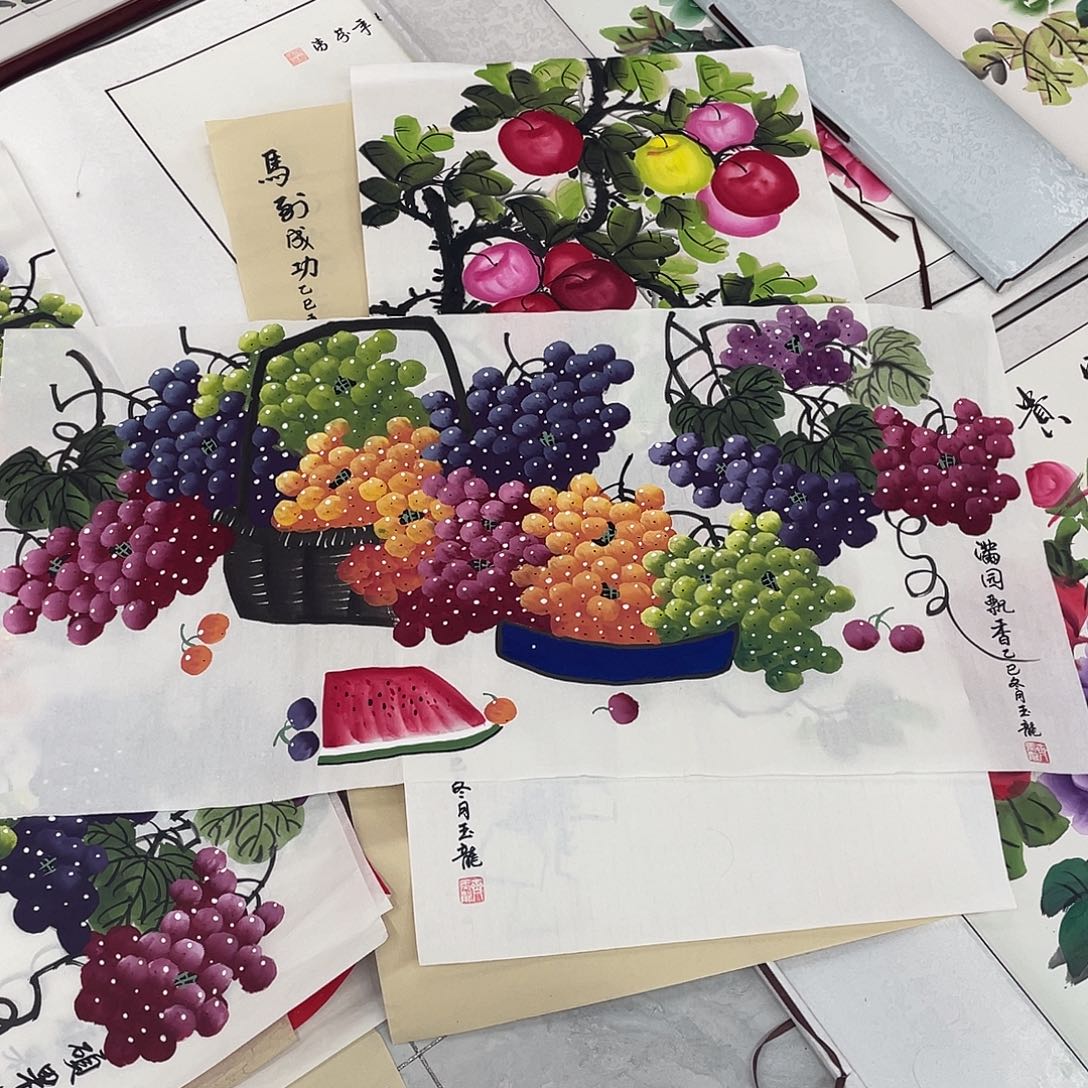 国画国画作品原稿三尺葡萄横