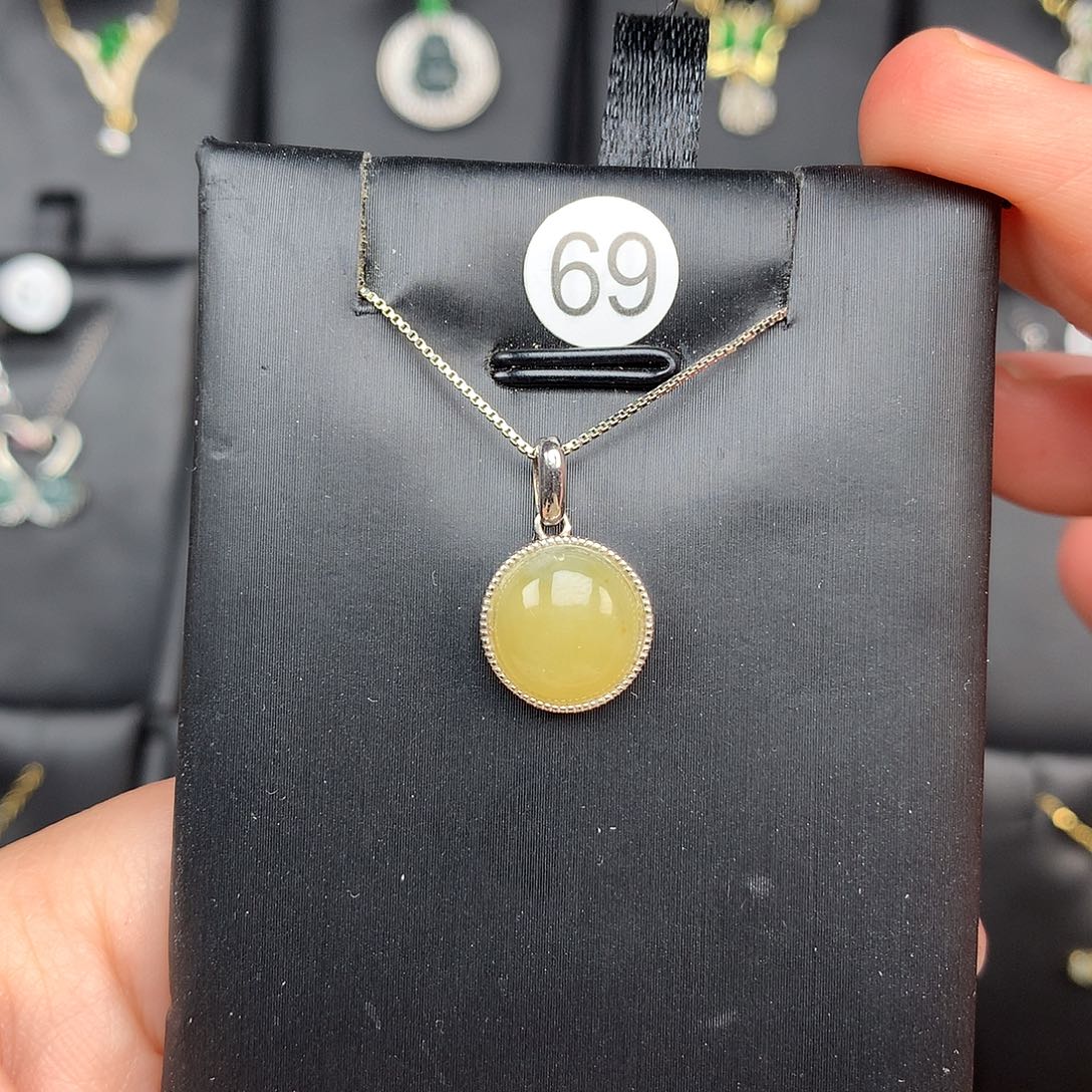 翡翠颈饰银S925镶嵌项链925