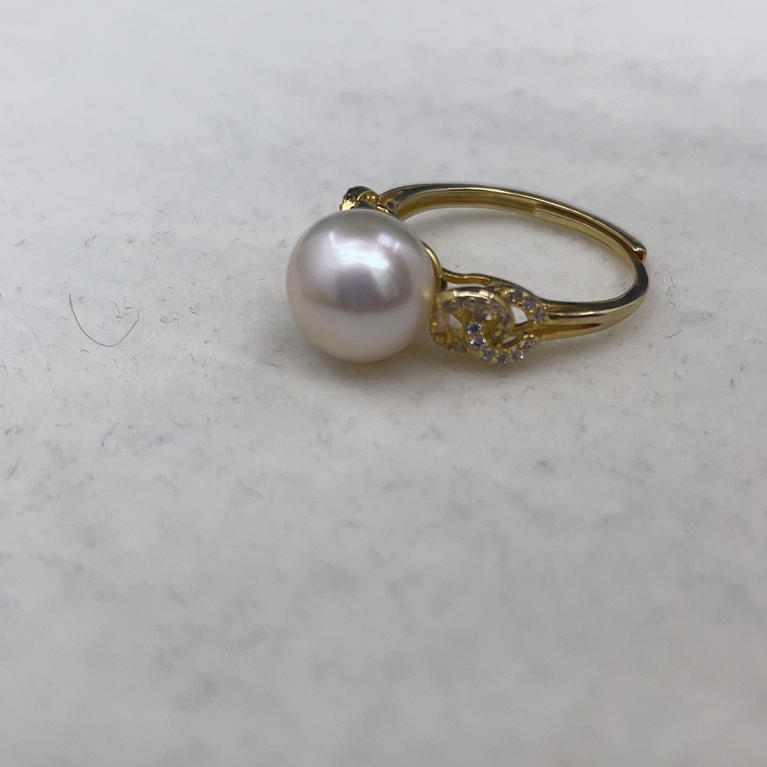 戒指海水珍珠银S925镶嵌