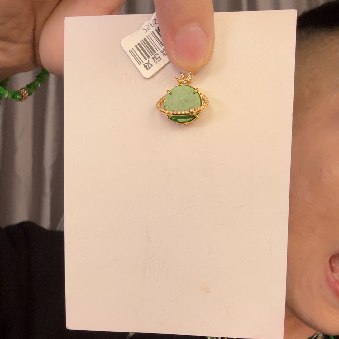 翡翠银S925镶嵌颈饰一件