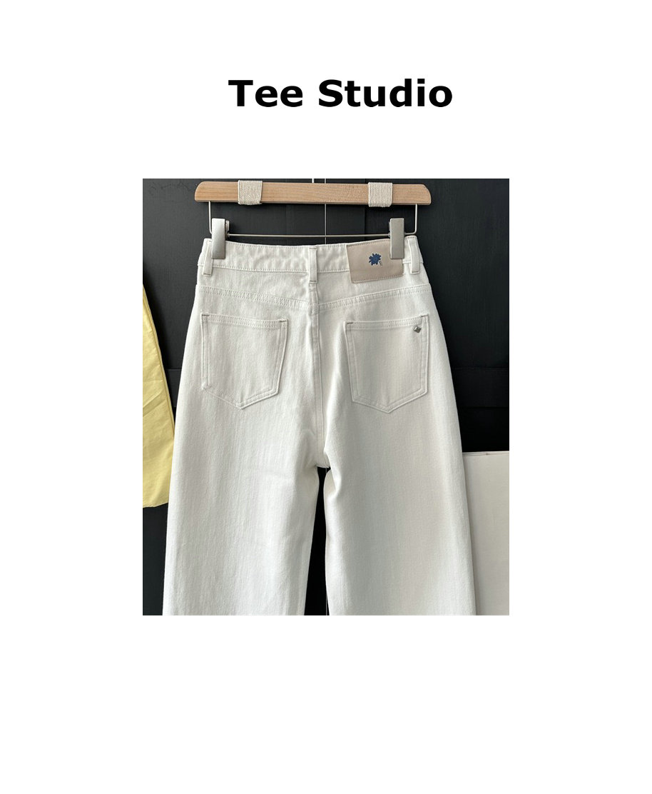 TEe Studio “原牛主义”直筒白色牛仔裤