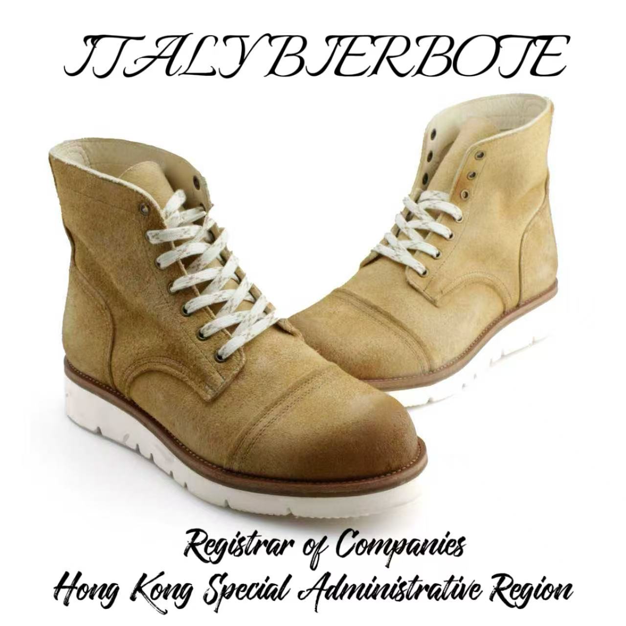 爆款真牛皮工装靴大黄靴经典厚底马丁靴男鞋高帮复古冬季皮靴