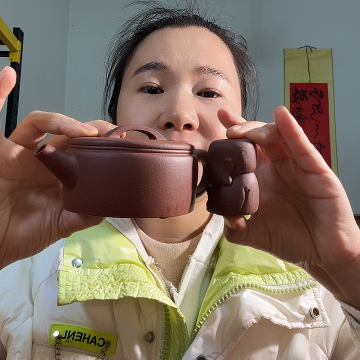 紫砂茶壶紫泥汉瓦200cc