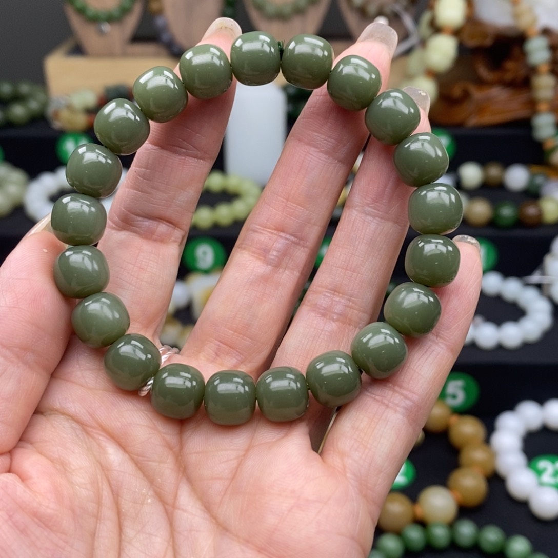 和田玉手链未镶嵌10m m