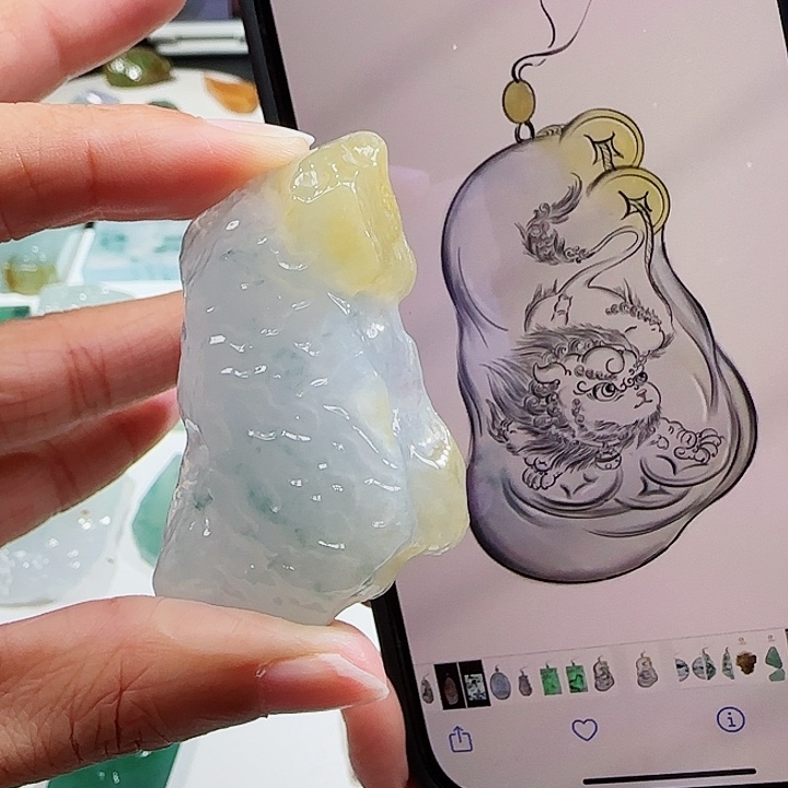 定制翡翠未镶嵌翡翠挂件