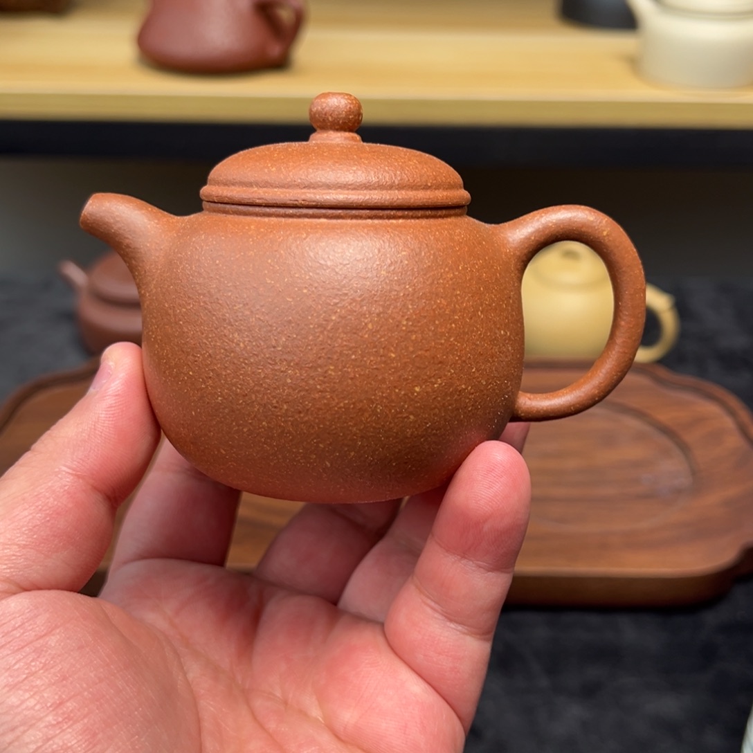 茶壶紫砂微瑕150cc红降坡匏尊