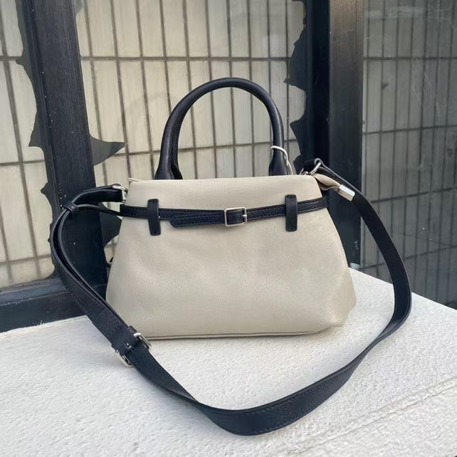 映棠小脏柜春夏复古帆布包撞色皮带扣手提包休闲单肩斜挎托特