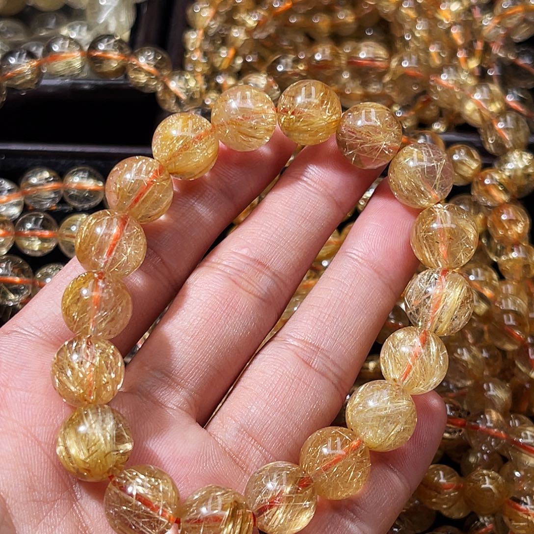 手串未镶嵌发晶钛晶