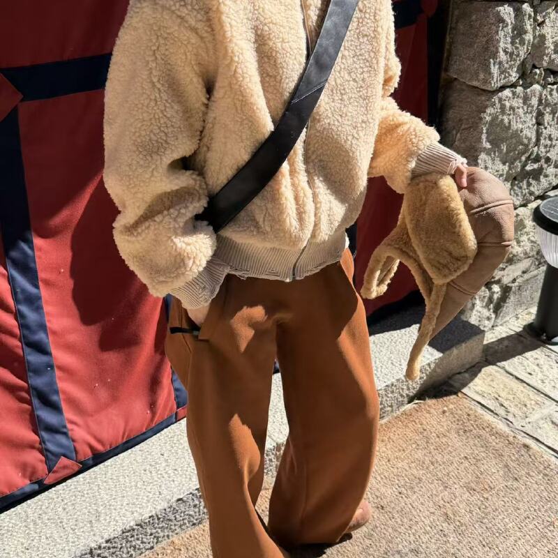 温柔瑶-Ersan冬季新款#加绒加厚百搭卫裤#1095（裤长101腰围68）