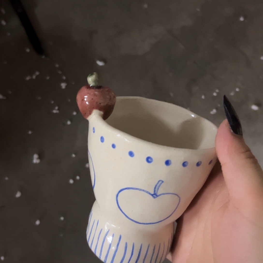 搪瓷拆微瑕苹果杯一个