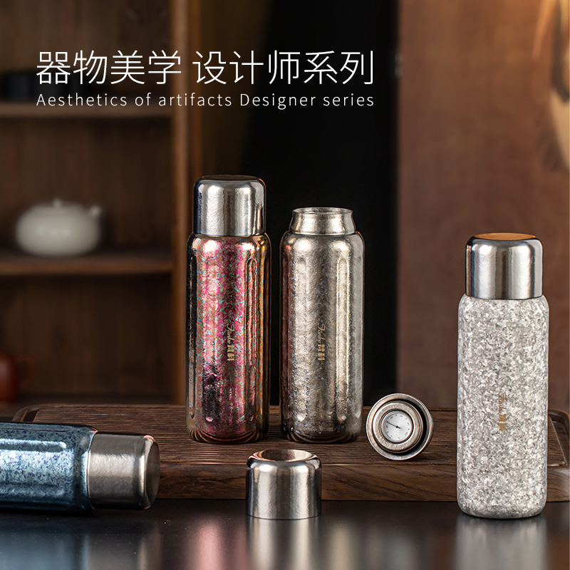 高档纯钛保温杯闷茶杯大容量泡茶杯户外家具钛杯纯钛杯