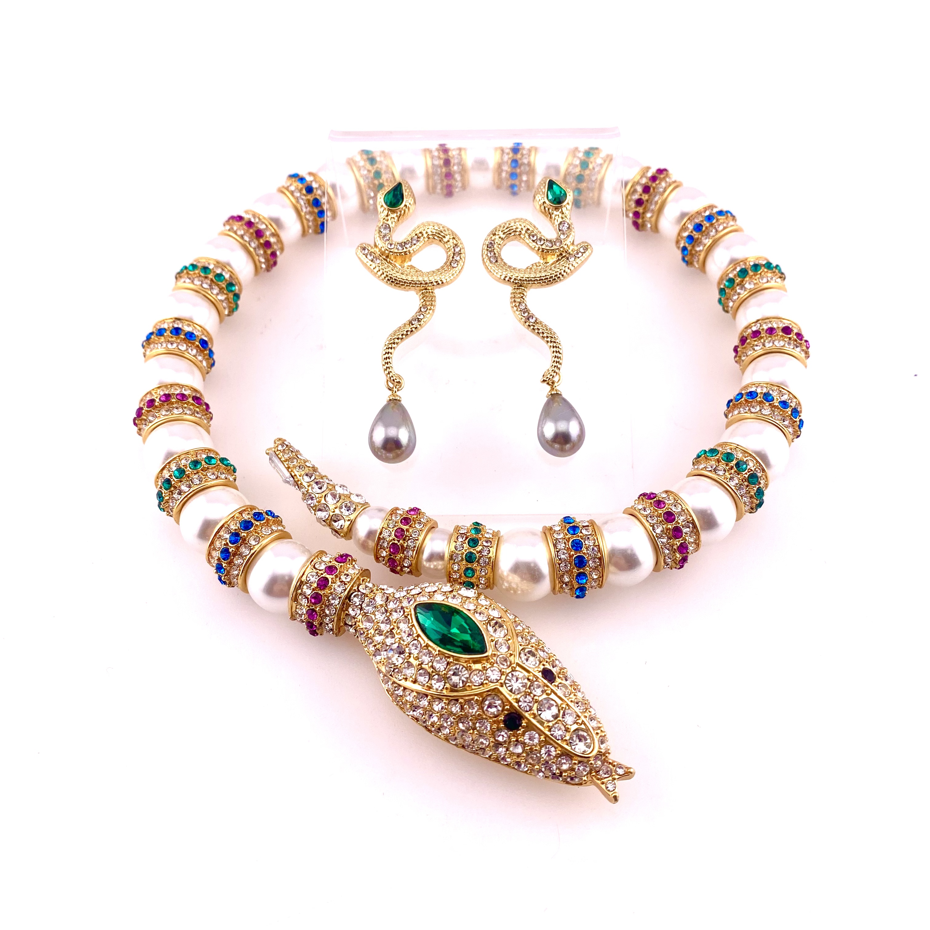 铜合金锆石项链 L061蛇形夏日重工项链欧美瑞丽时尚气质设计师