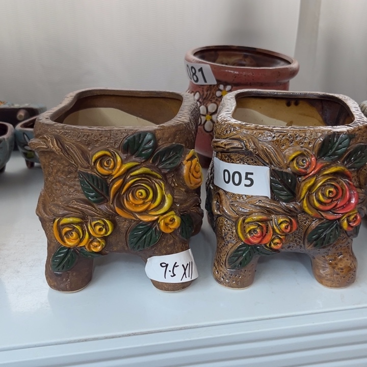 紫砂花盆粗陶材质多肉花盆