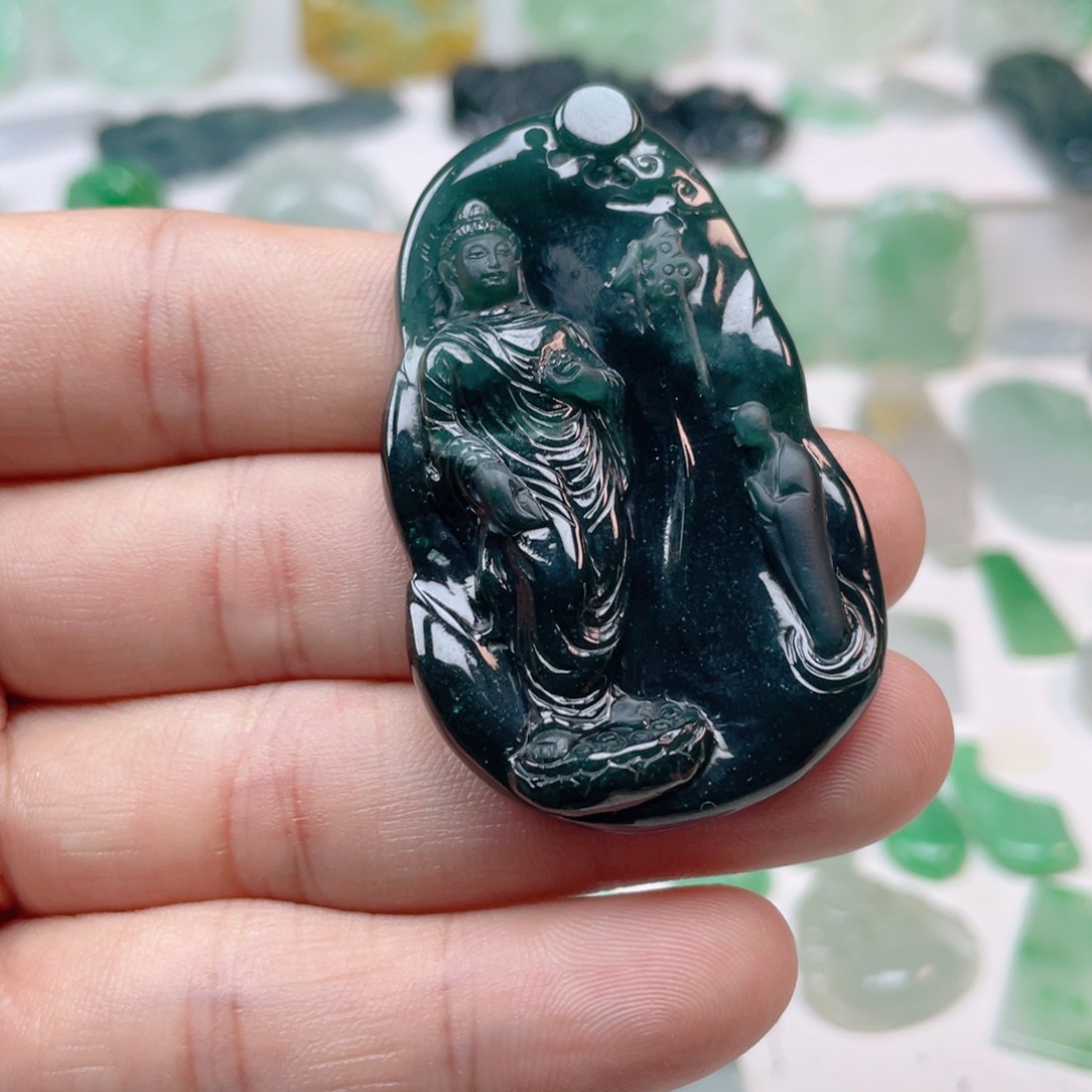 翡翠颈饰未镶嵌阿弥