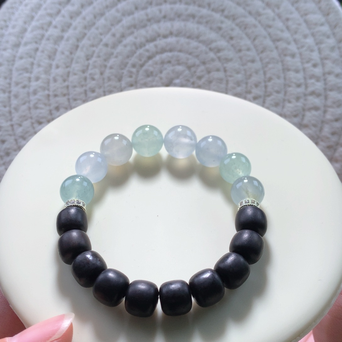 翡翠手链未镶嵌卡10冰糖串