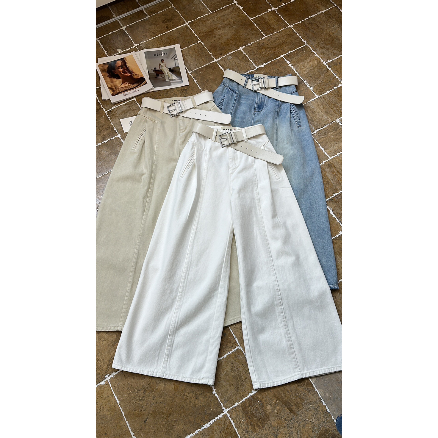 新！【DARIM】高腰水洗舒适潮流(配腰带随机)  H319#  LSL