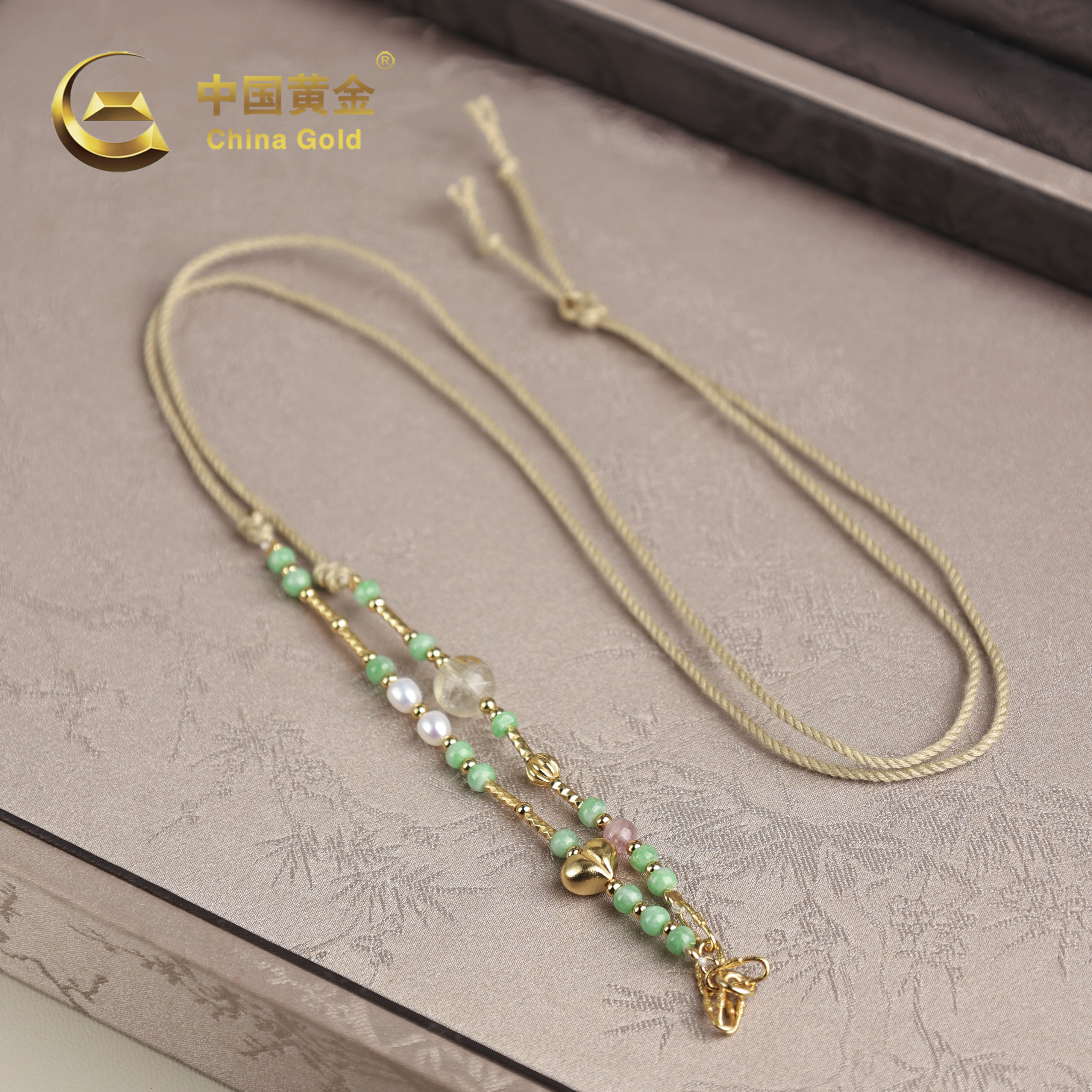 【中国黄金】翠妙 | 翡翠*项链*S925银镶嵌-X3409-臻