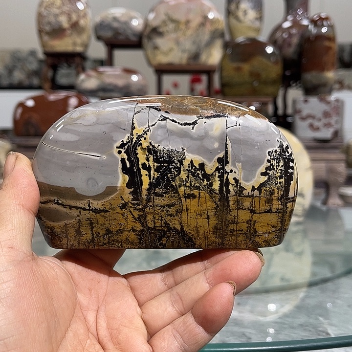 广西石6***8国画石摆件