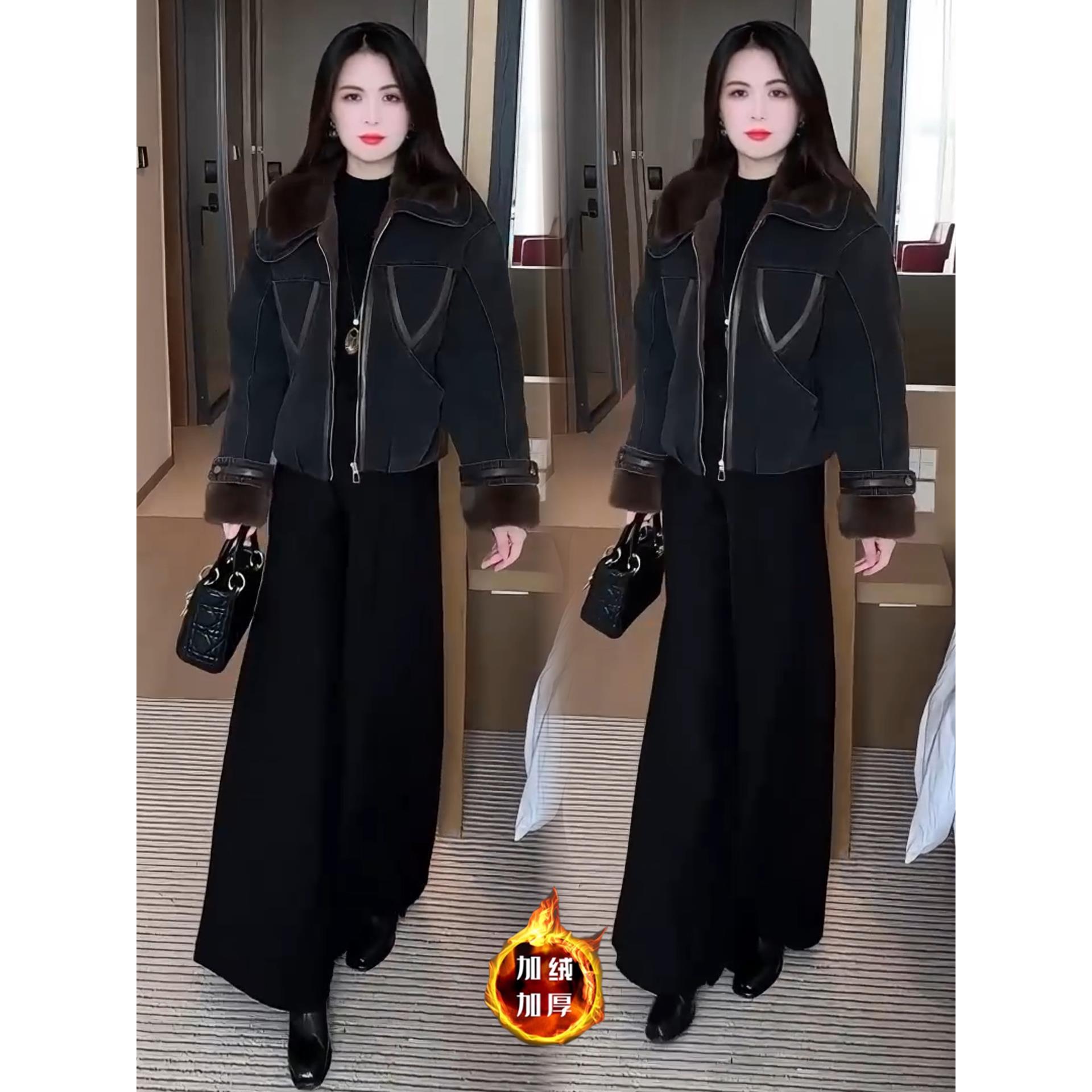 加绒加厚牛仔短外套女2025冬季新款时髦洋气宽松显瘦气质保暖上衣