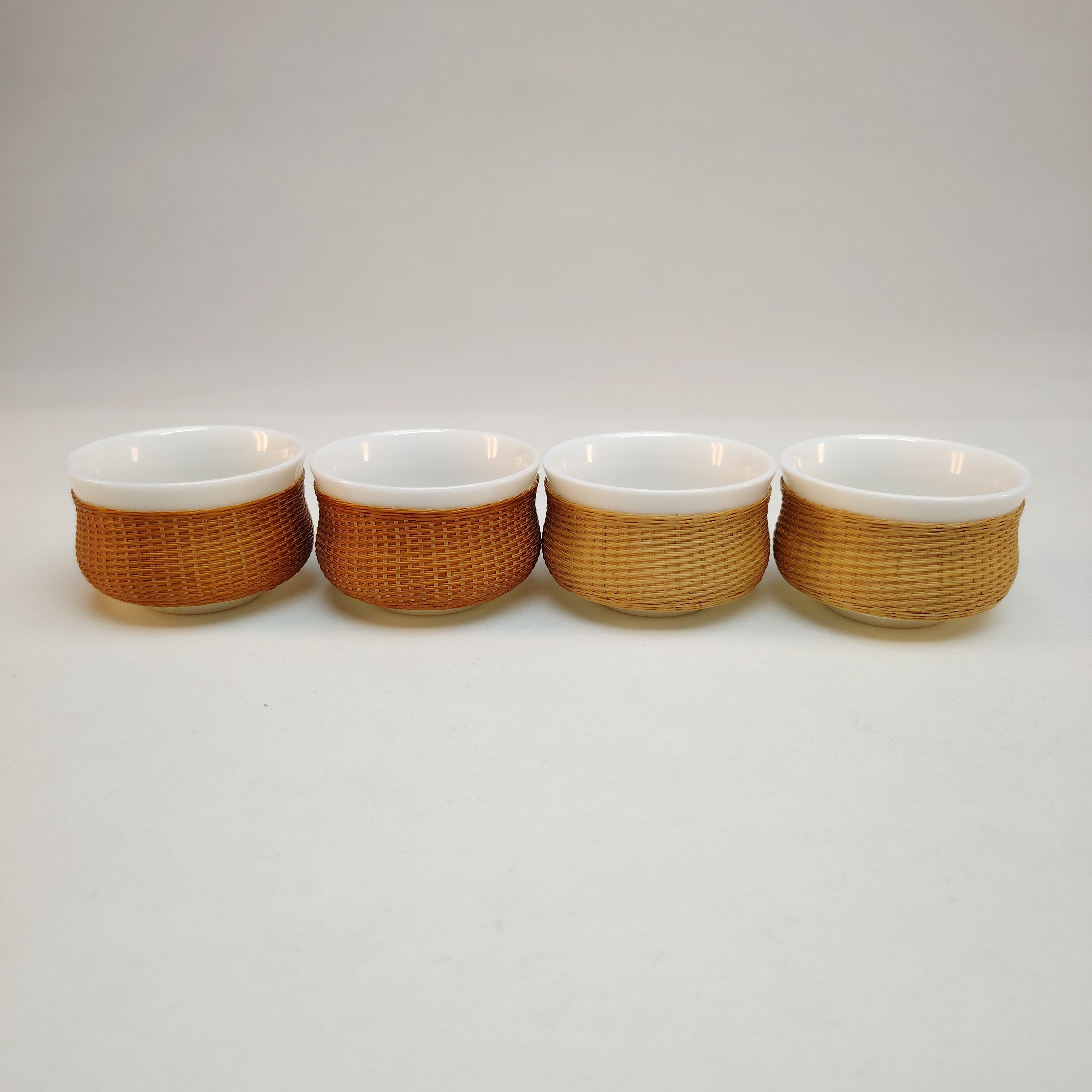 竹丝手工编织高端主人杯商务礼品定制非遗手工制作竹艺茶杯茶具