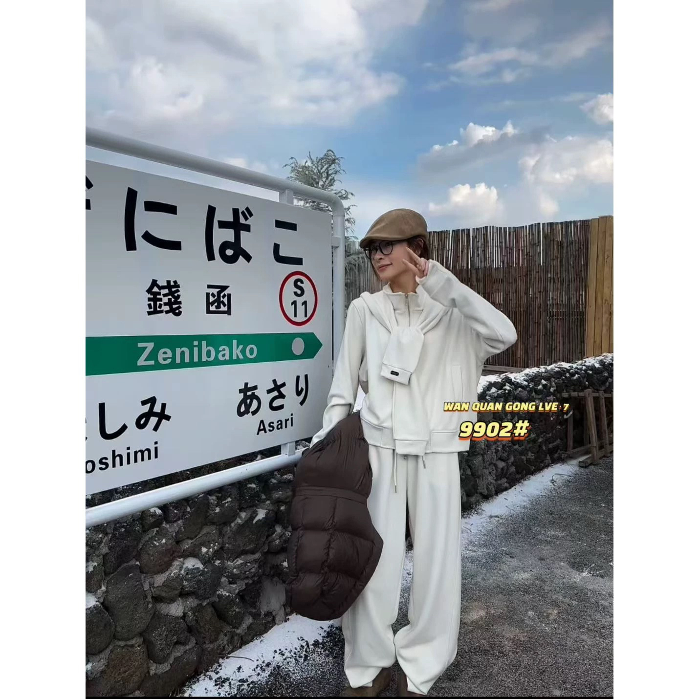 正版实拍宽松卫衣外套+松紧腰显瘦纯色卫衣裤套装配披肩