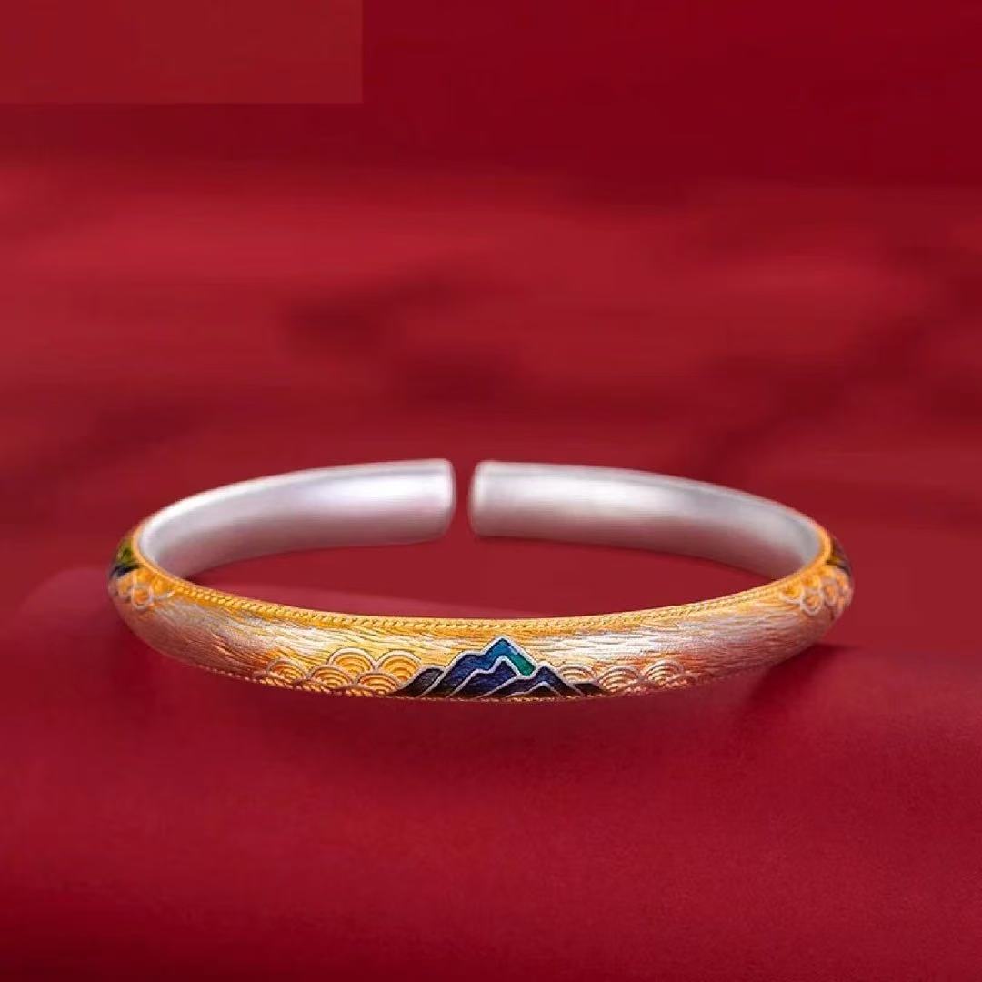 非金属珐琅手镯 千里江山手镯（无礼盒）478