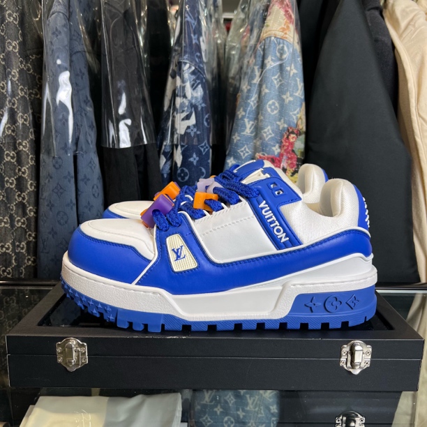 99新 LouisVuitton/路易威登 trainer白蓝胖丁板鞋/41码/原盒