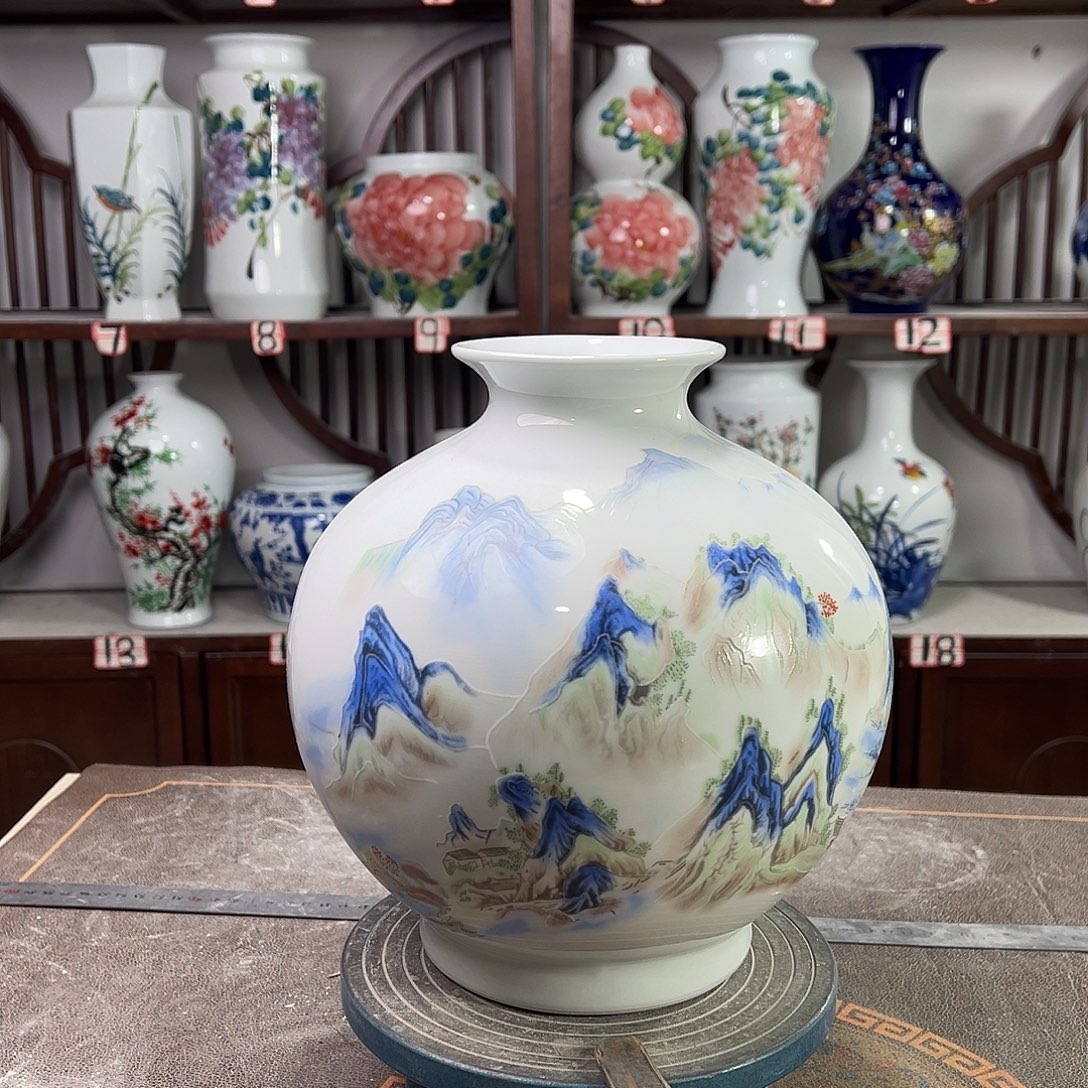 摆件陶景德镇陶瓷石千里