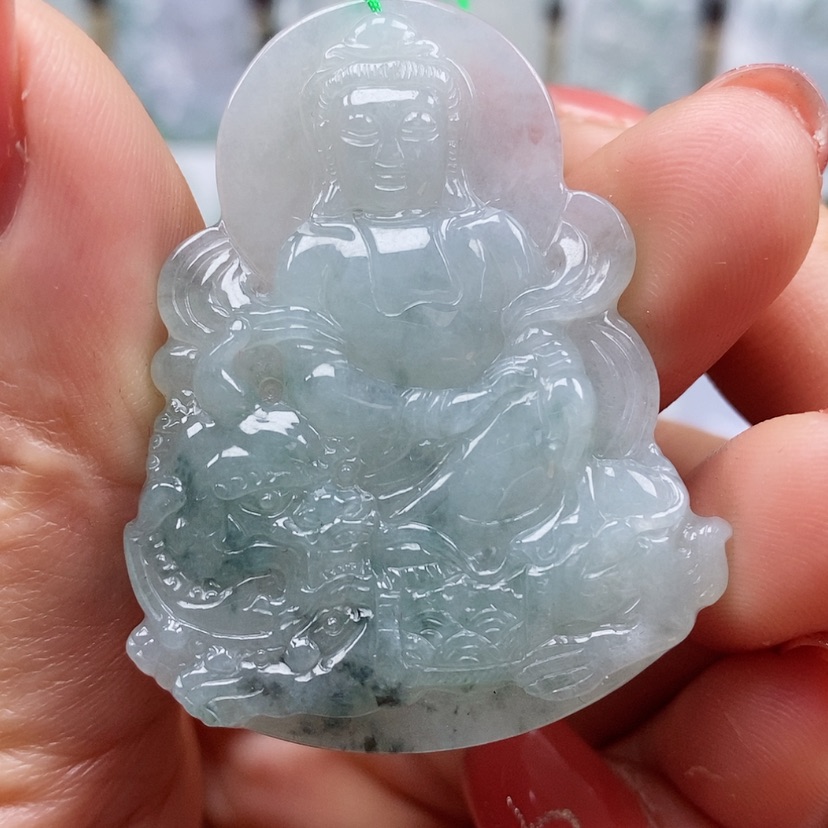 【闪购商品】翡翠颈饰未镶嵌天然翡翠A货观音