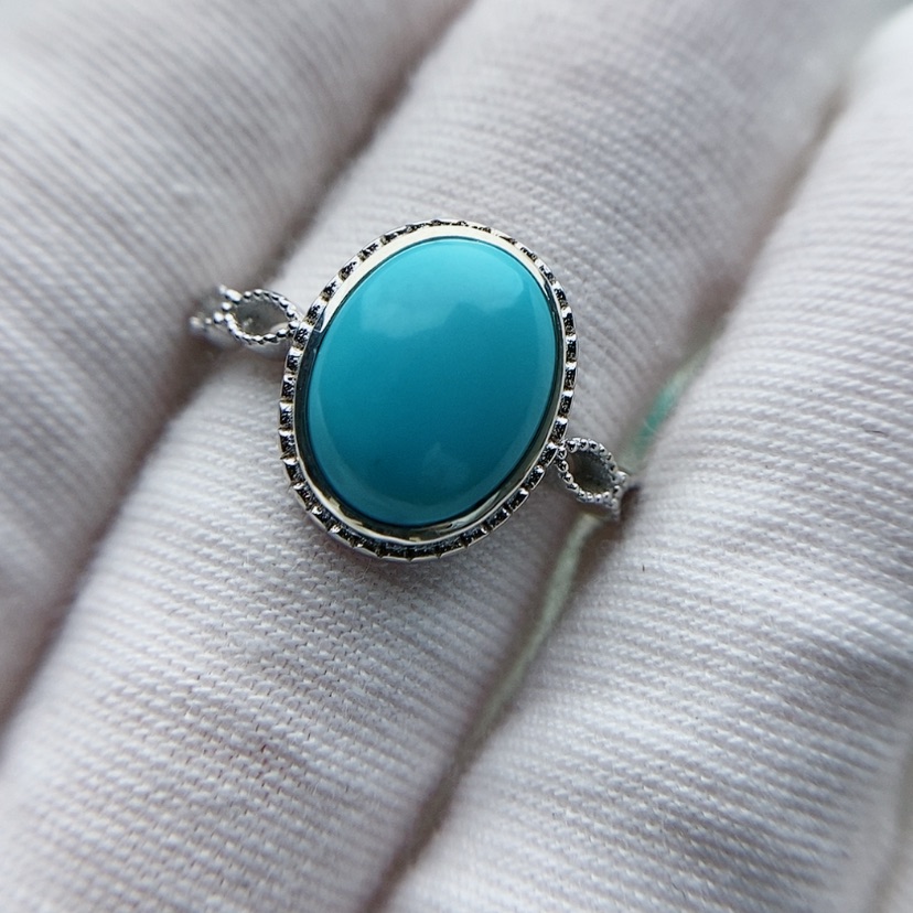 【闪购商品】绿松石原矿绿松石银S925镶嵌媛***