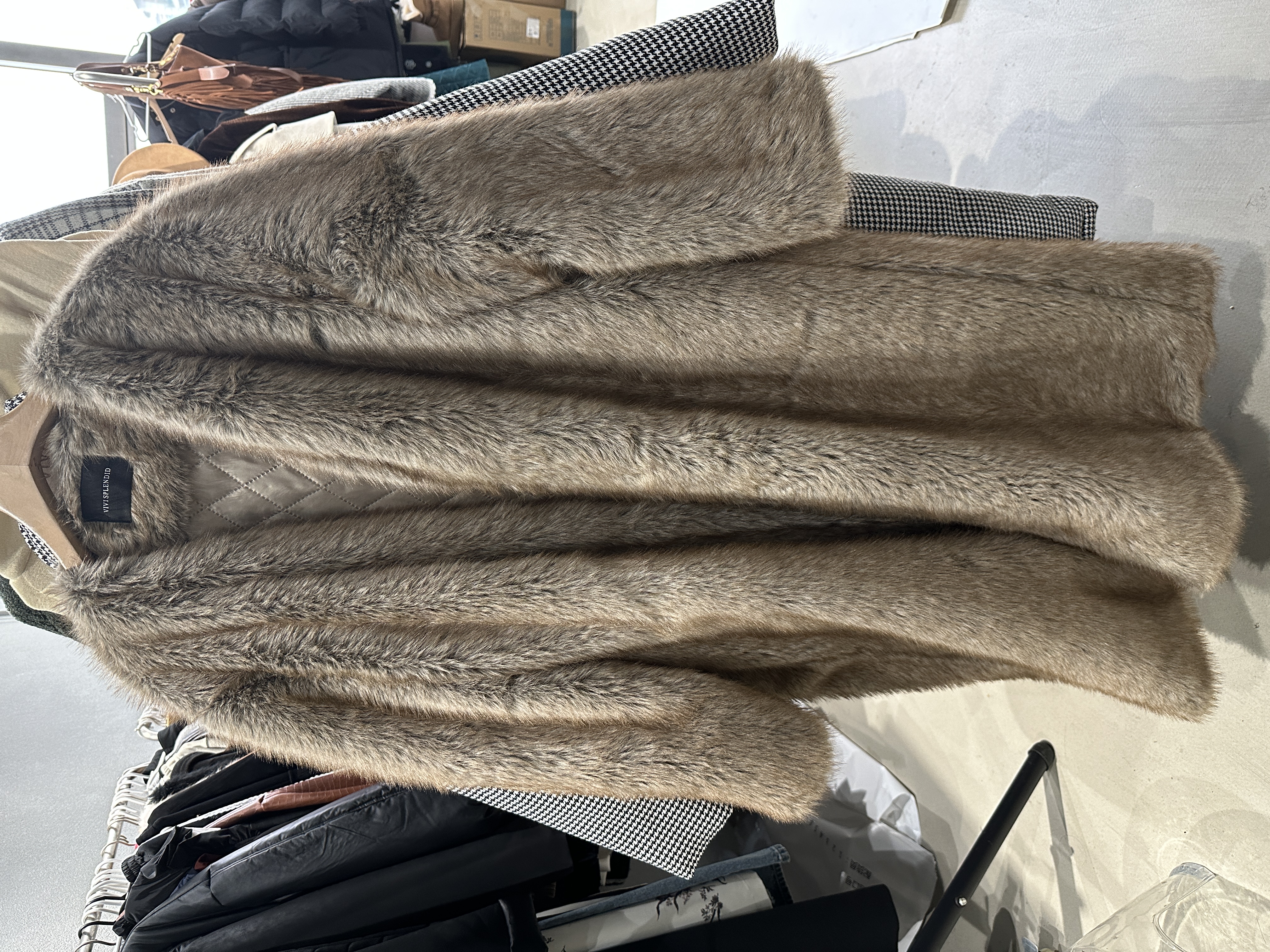 VIVISPLENDID80089#原创欧美风高级感炸街保暖环保皮草外套