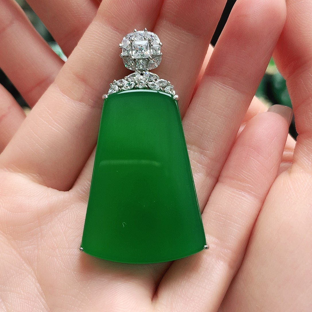 玛瑙/玉髓吊坠银S925镶嵌