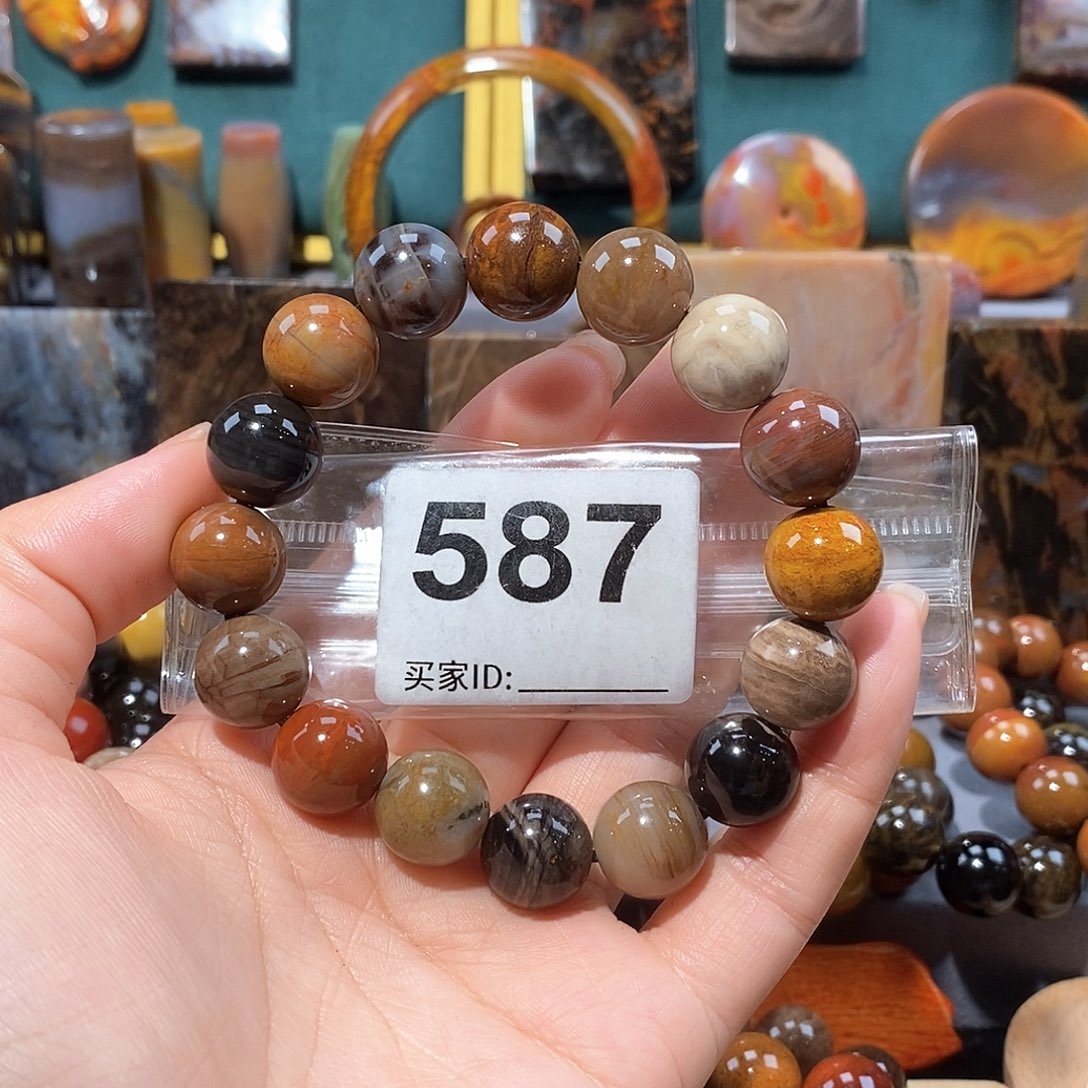 硅化玉天然北票硅化玉手串未镶嵌天然北票硅化玉手串