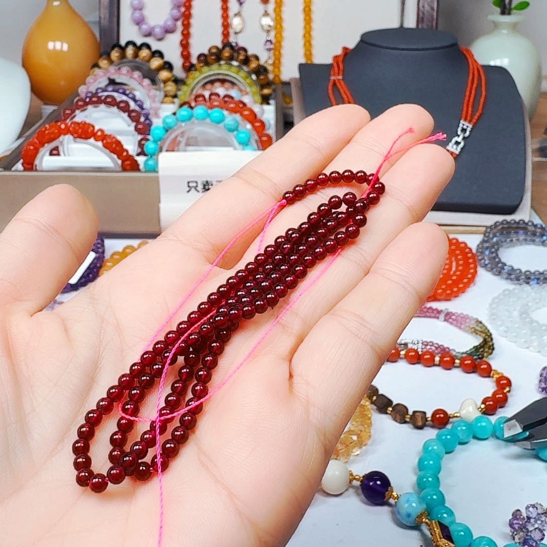 石榴石颈饰银S925镶嵌