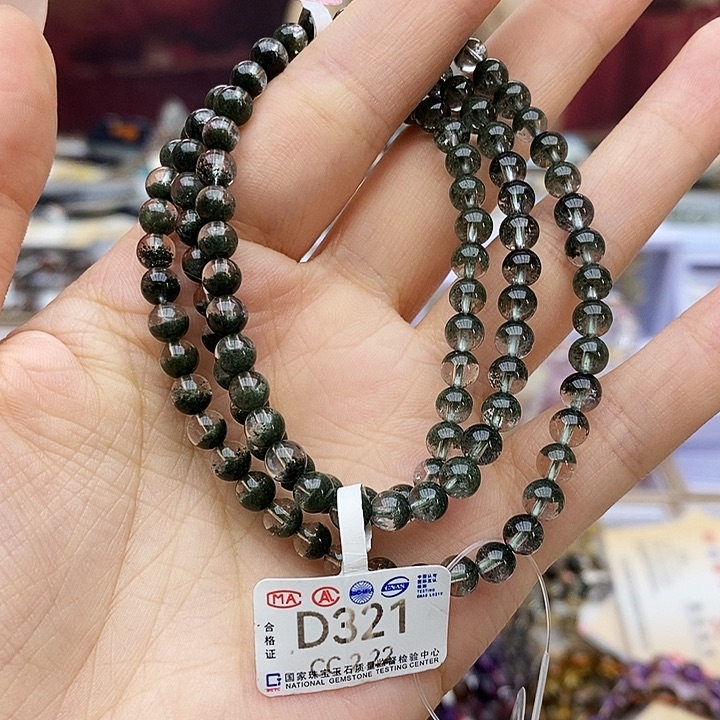水晶手链未镶嵌D321 绿幽灵 5m+ 多圈