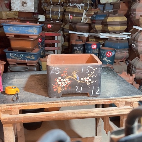 紫砂花盆四方盆一个