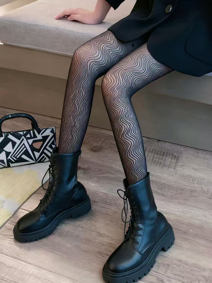 [mang盒专拍]丝袜提花打底裤春夏款蕾丝花边波点(微瑕，不退不换)