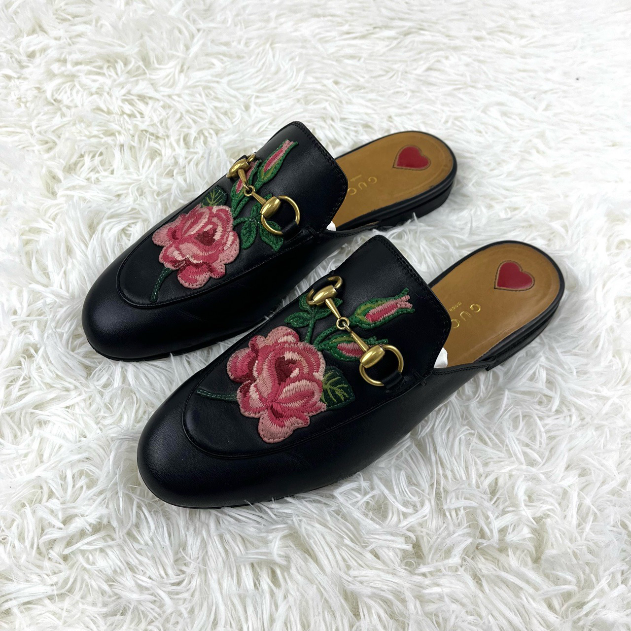 99新 GUCCI/古驰 花卉刺绣 穆勒拖鞋35码12324920