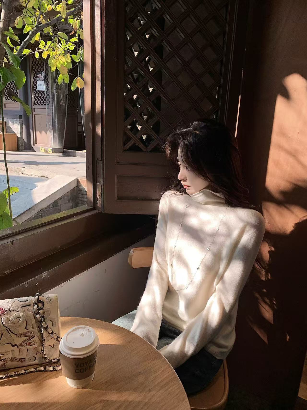 无缝堆堆领高领山羊绒衫女针织打底衫冬2025年内搭针织衫显瘦洋气