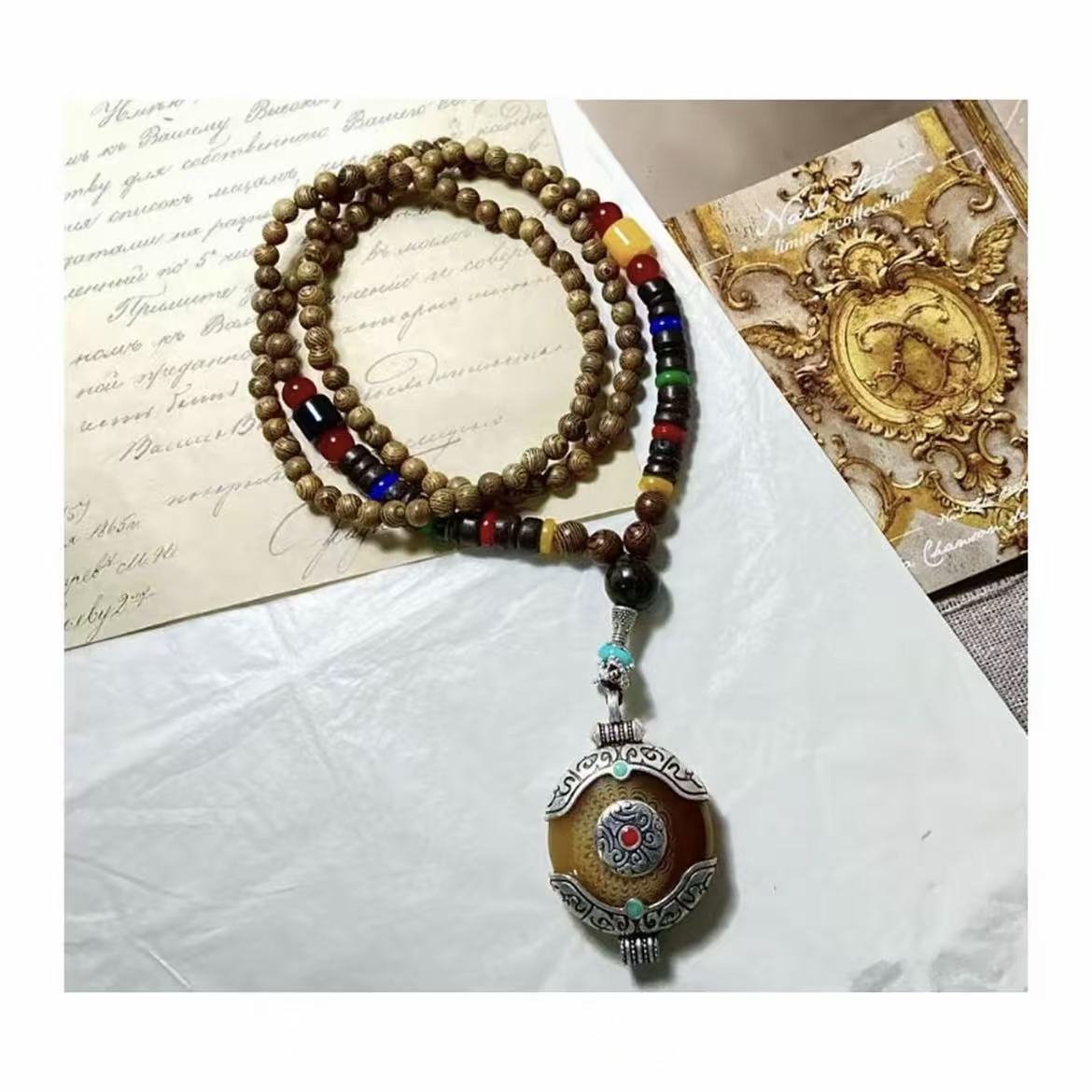 鸡翅木6mm精品项链多圈 S1347 （无礼盒）