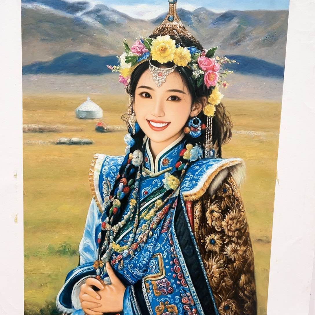 国画二郎（朱立斌）油画带证件合影视频