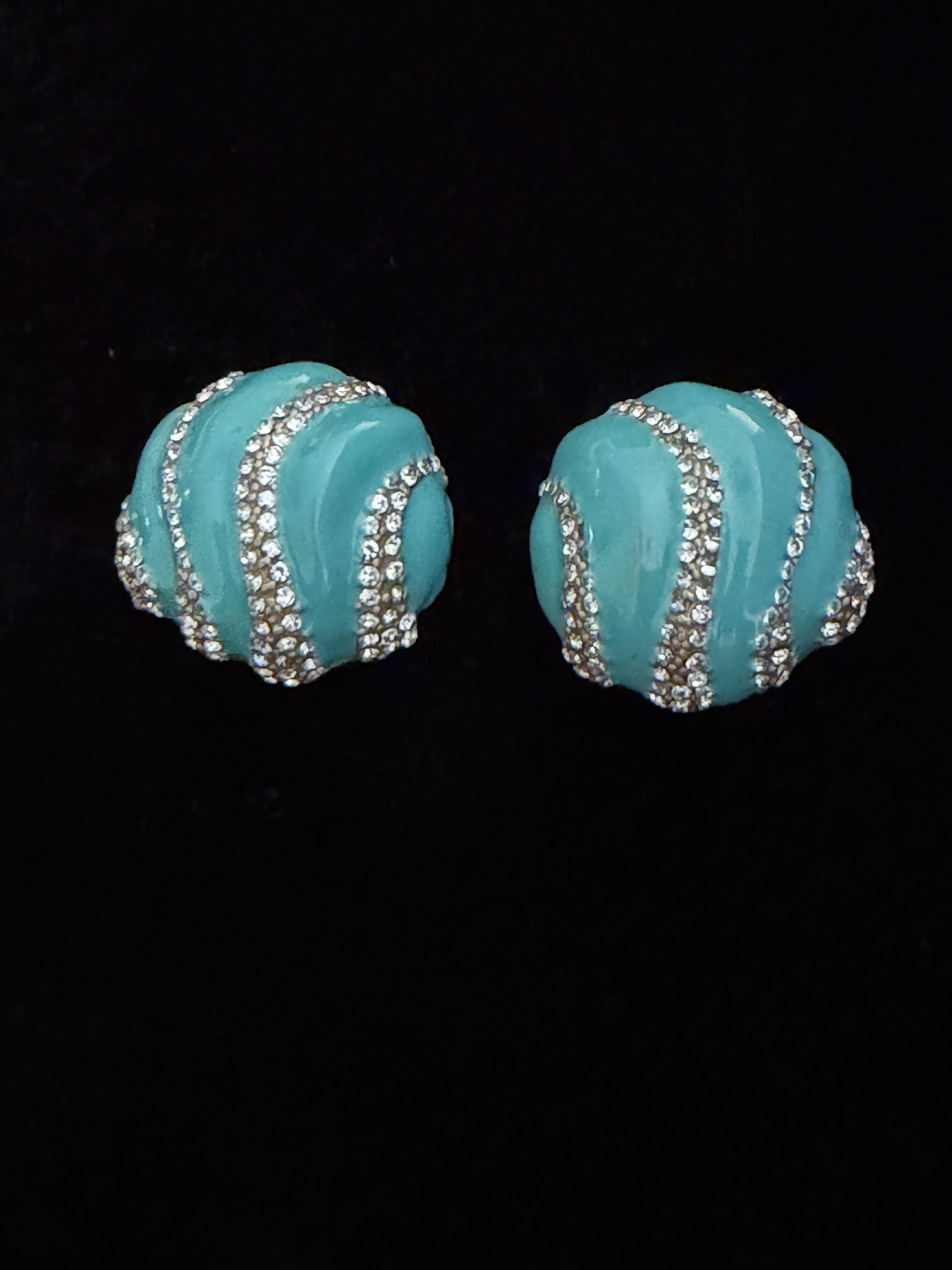 纯铜珐琅耳饰 复古天蓝色珐琅设计小众轻奢气质耳环耳饰